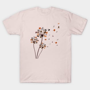 Cats Flower Fly Dandelion T-Shirt